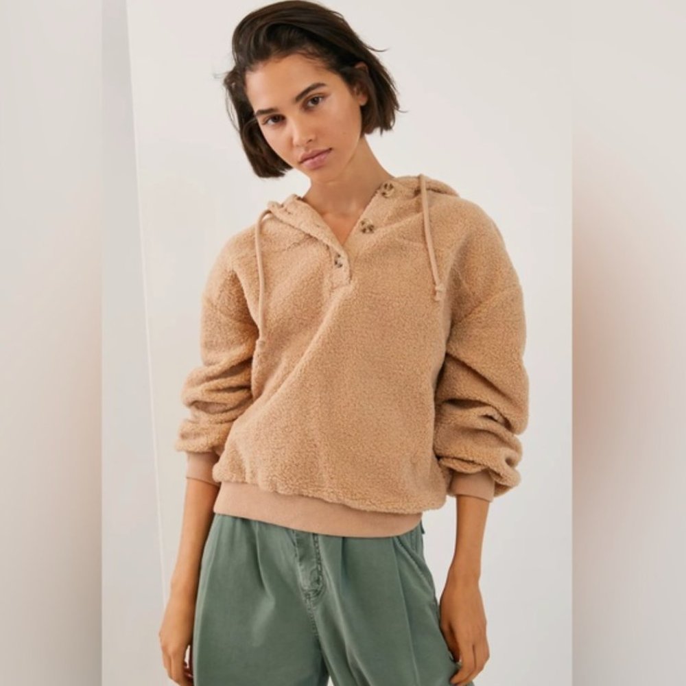 NWT Anthropologie Current Air Callan Sherpa Hoodie